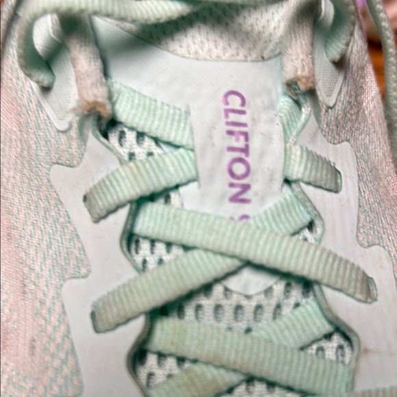 Hoka Women's Mint Green and Lavender Athletic Shoes - Picture 3 of 6